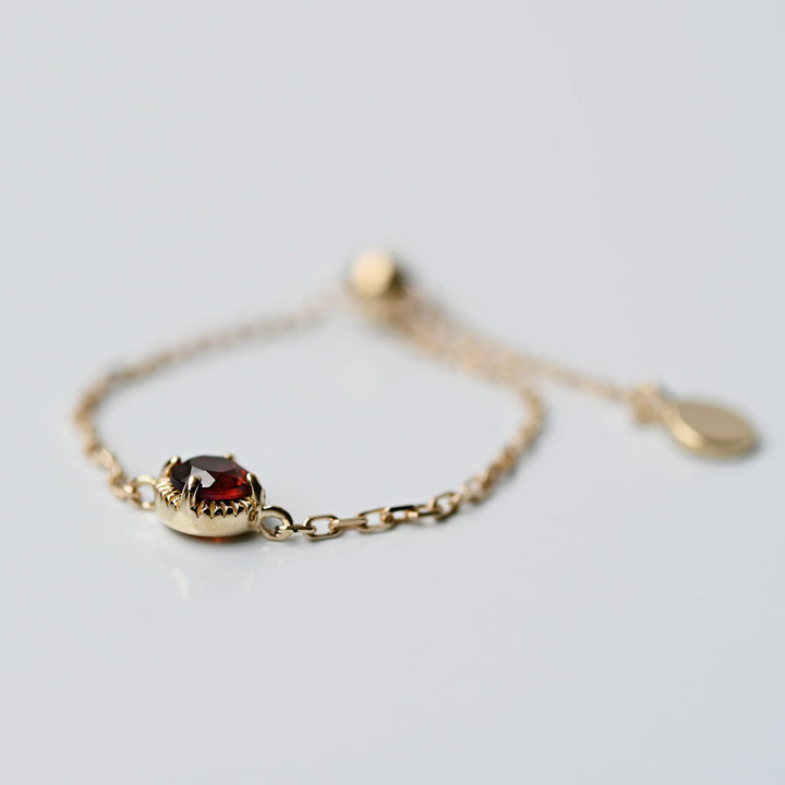 K10天然石チェーンリング ガーネット