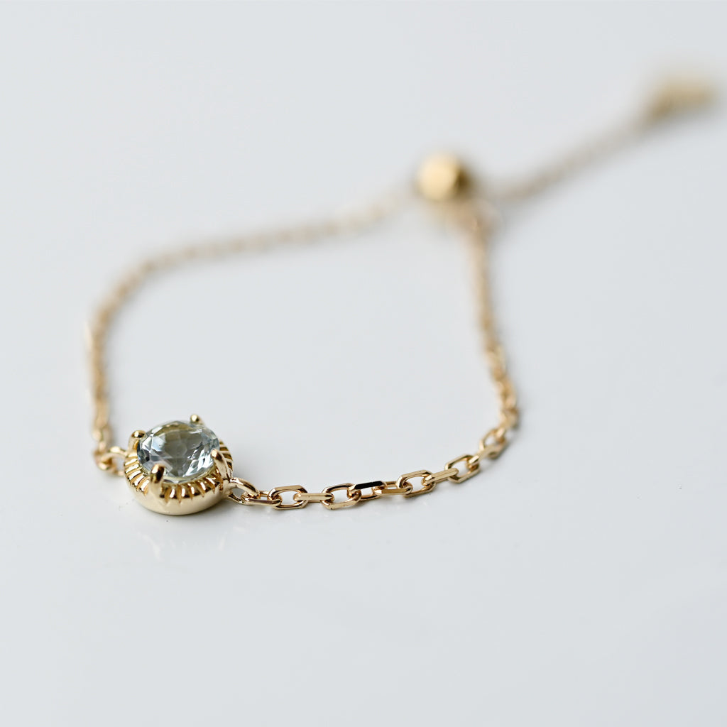 K10天然石チェーンリング アクアマリン