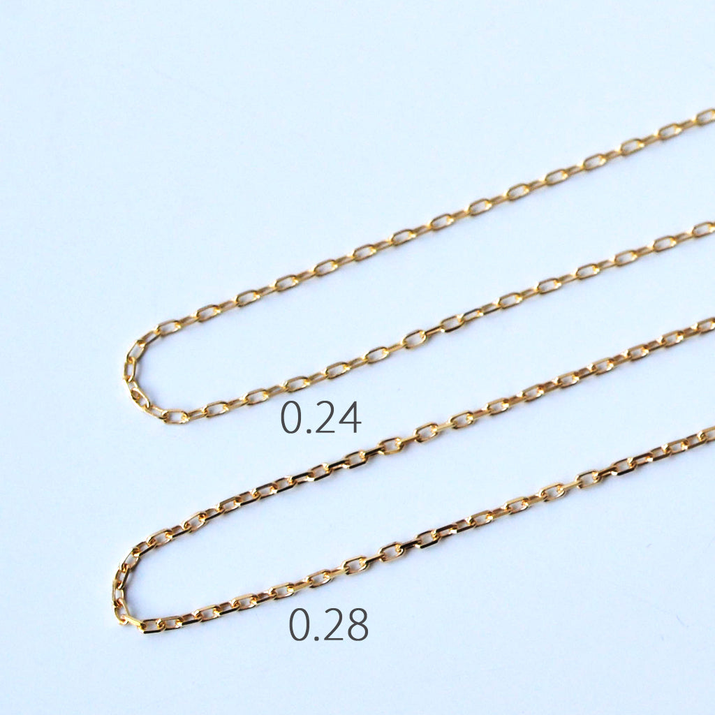 角小豆・チェーンネックレス 0.24 K10YG・K10PG・K10WG・K18YG・K18PG・K18WG