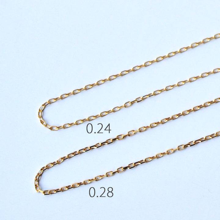 角小豆・チェーンネックレス 0.24 K10YG・K10PG・K10WG・K18YG・K18PG・K18WG