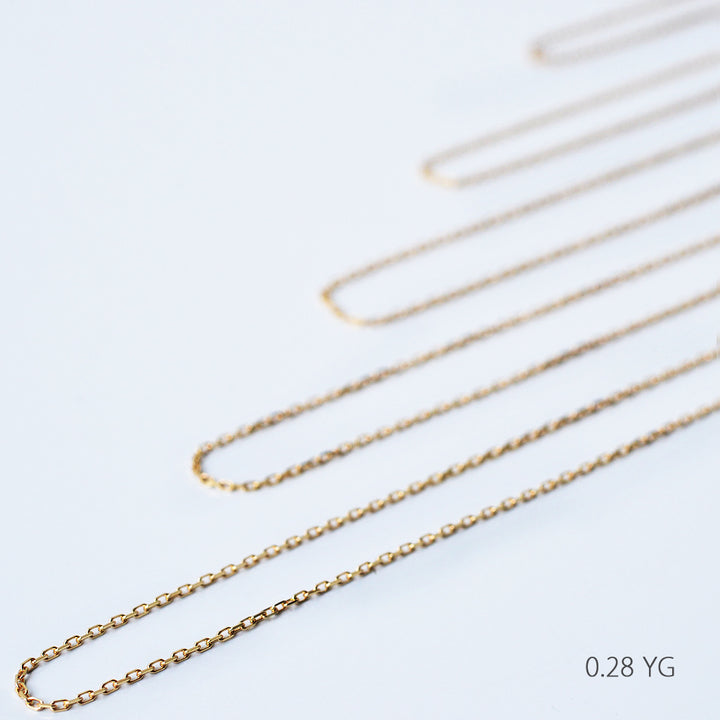 角小豆・チェーンネックレス 0.28 K10YG・K10PG・K10WG