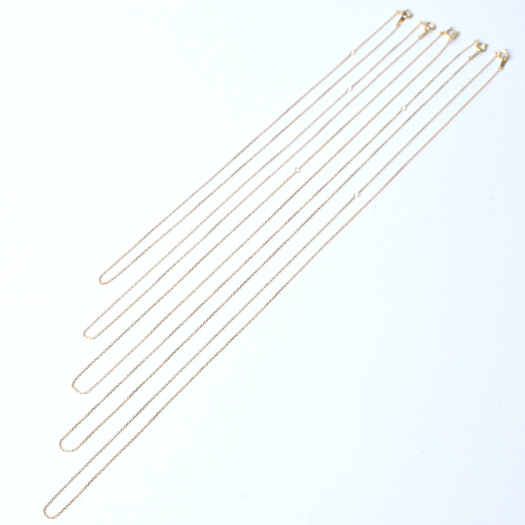 角小豆・チェーンネックレス 0.28 K10YG・K10PG・K10WG