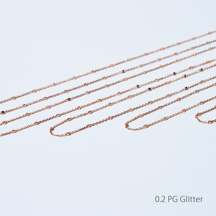 グリッター・チェーンネックレス K10YG・K10PG・K10WG 0.2