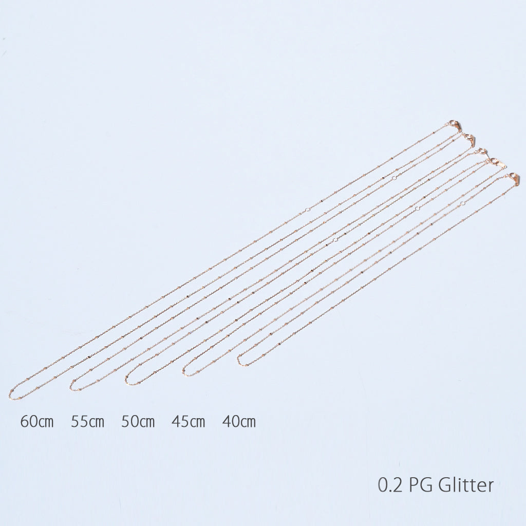 グリッター・チェーンネックレス K10YG・K10PG・K10WG 0.2