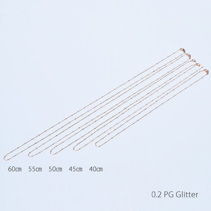 グリッター・チェーンネックレス K10YG・K10PG・K10WG 0.2