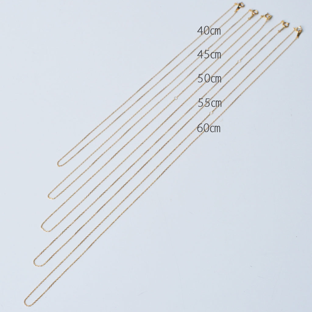 角小豆・チェーンネックレス 0.24 K10YG・K10PG・K10WG・K18YG・K18PG・K18WG