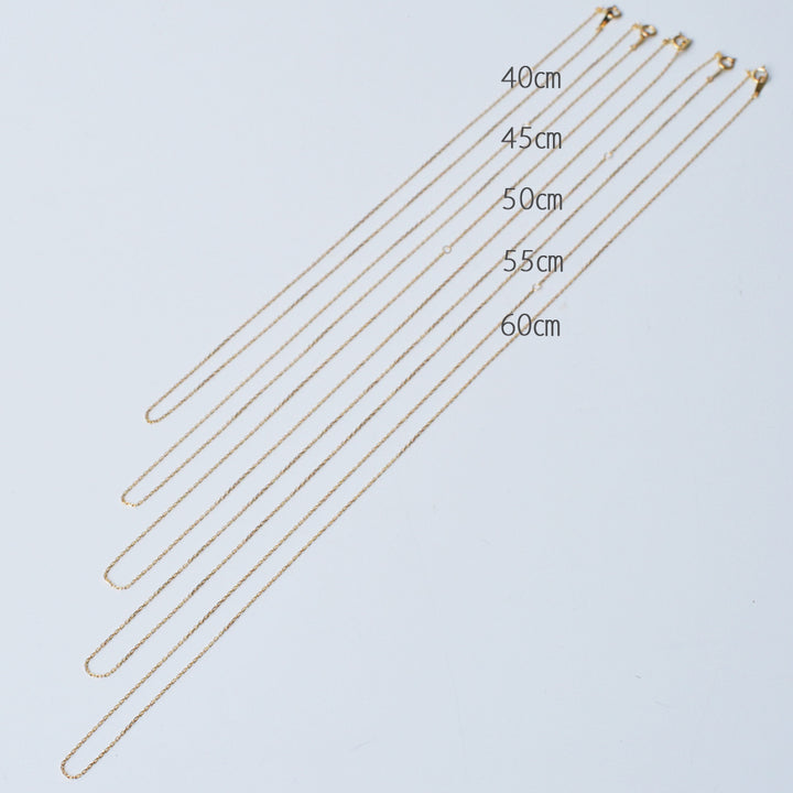 角小豆・チェーンネックレス 0.24 K10YG・K10PG・K10WG・K18YG・K18PG・K18WG