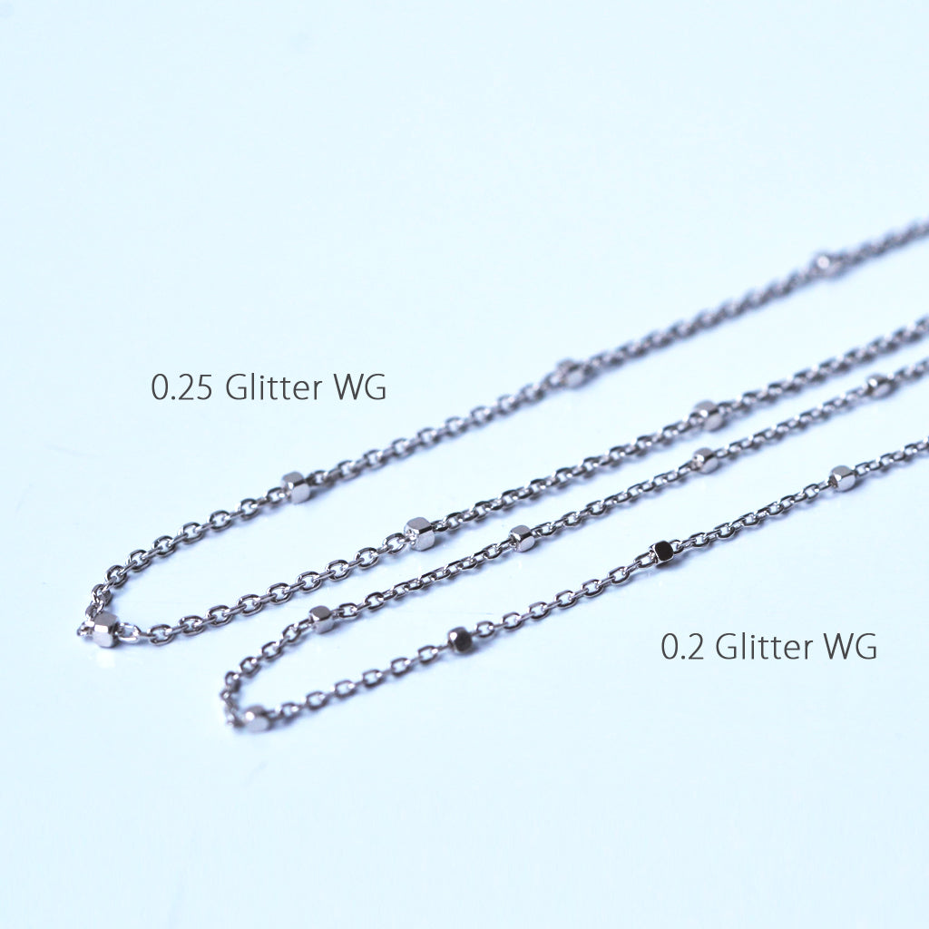 グリッター・チェーンネックレス K10YG・K10PG・K10WG 0.2
