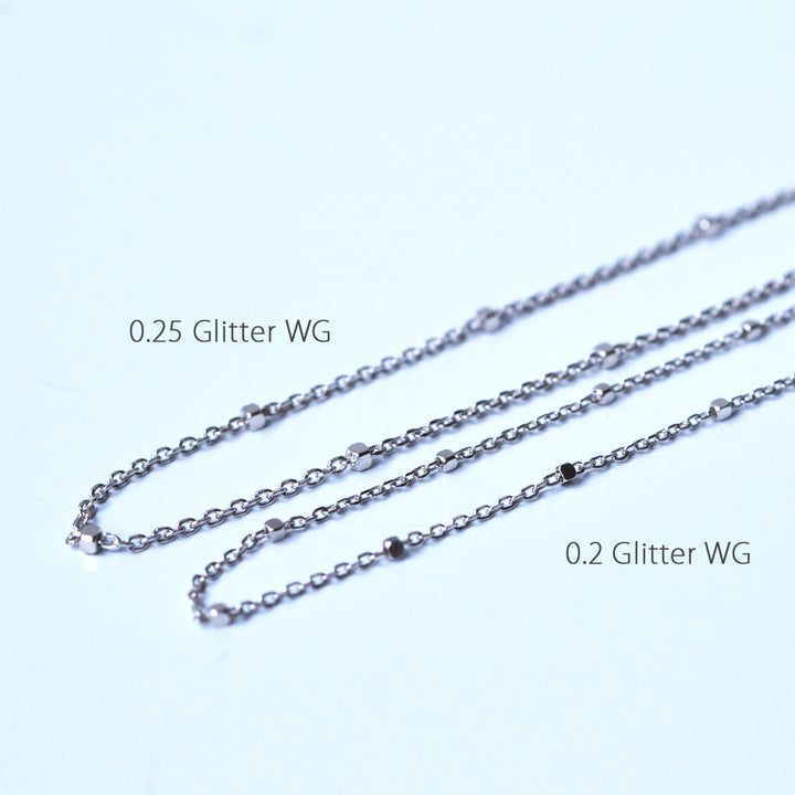 グリッター・チェーンネックレス K10YG・K10PG・K10WG 0.2
