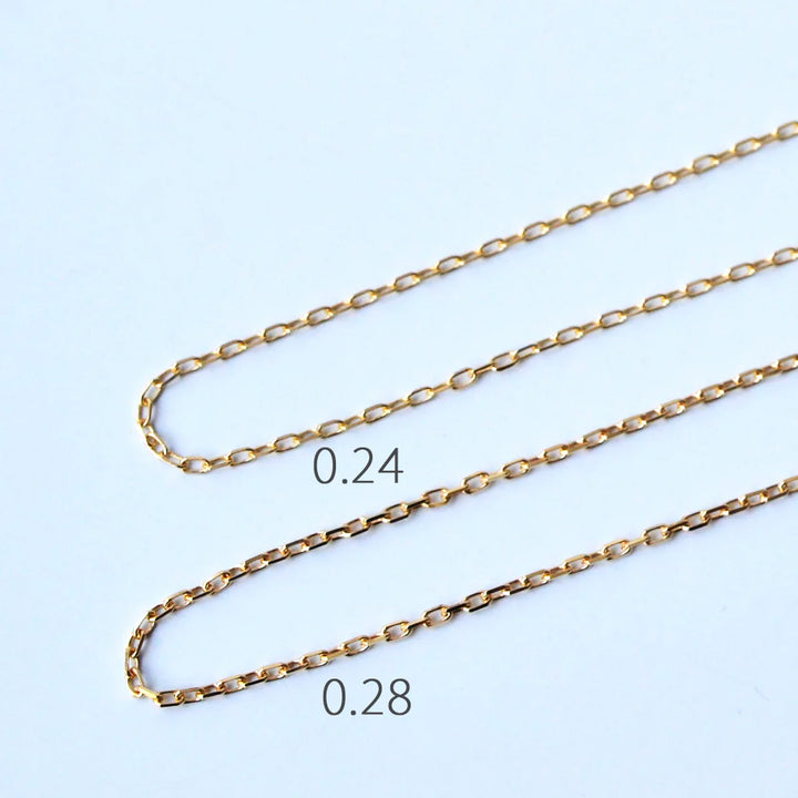 角小豆・チェーンネックレス　0.24　K10YG・K10PG・K10WG・K18YG・K18PG・K18WG