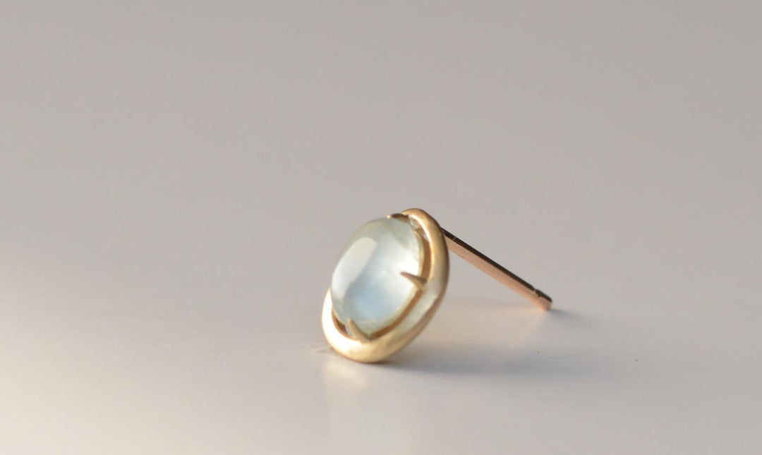 【各種クーポン・ポイントのご利用不可】ファンシーカット  3月  ミルキーアクアマリンピアス【K10YG】