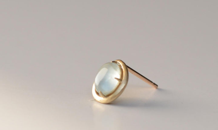 【各種クーポン・ポイントのご利用不可】ファンシーカット  3月  ミルキーアクアマリンピアス【K10YG】