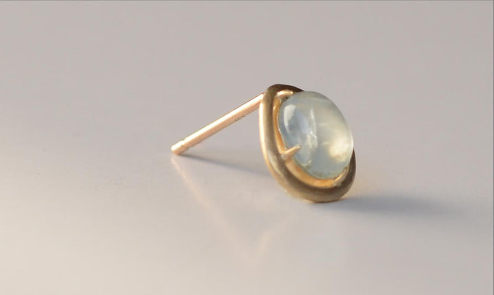 【各種クーポン・ポイントのご利用不可】ファンシーカット  3月  ミルキーアクアマリンピアス【K10YG】