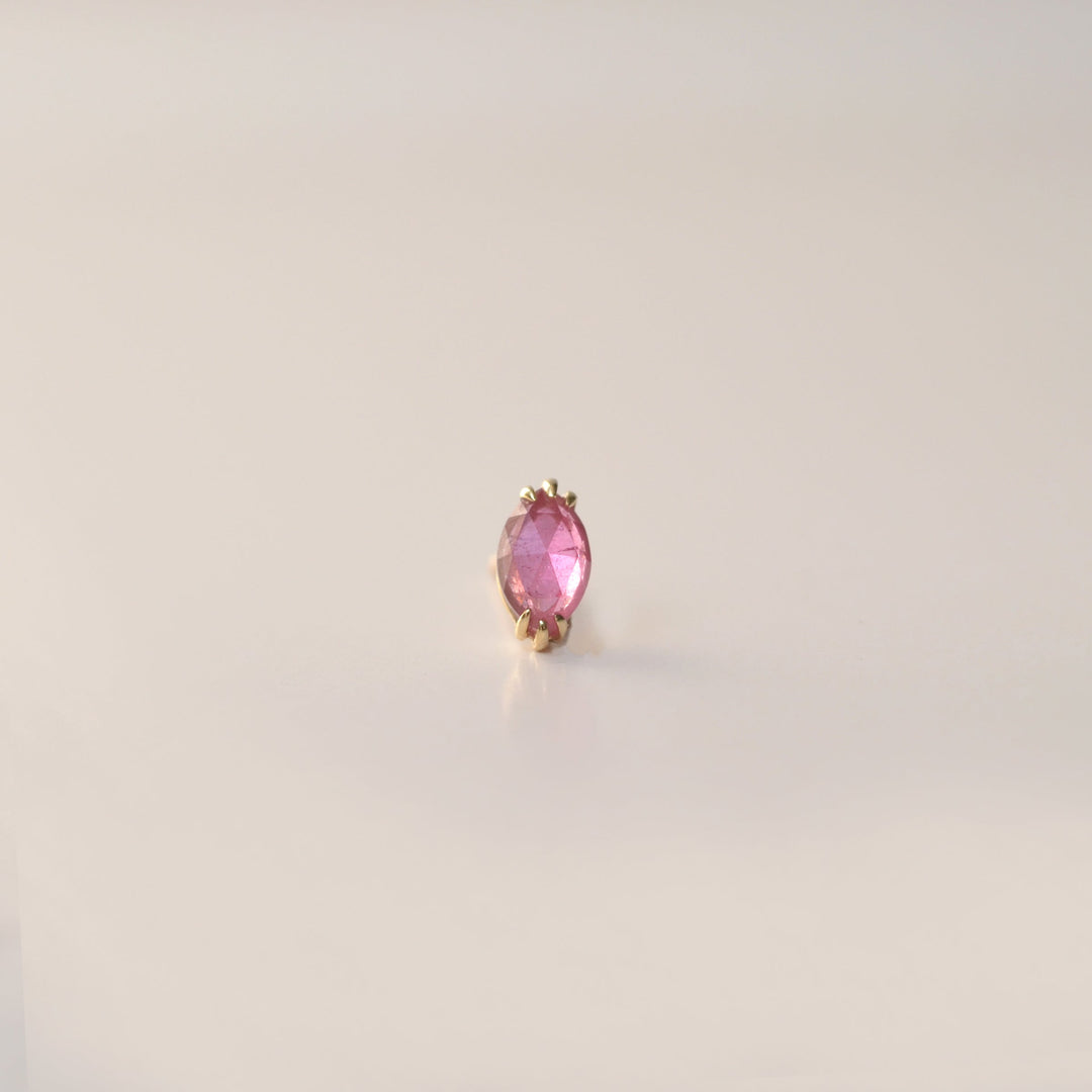 【各種クーポン・ポイントのご利用不可】ファンシーカット 7月 ルビーピアス【K10YG】