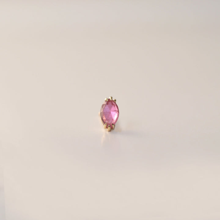 【各種クーポン・ポイントのご利用不可】ファンシーカット 7月 ルビーピアス【K10YG】