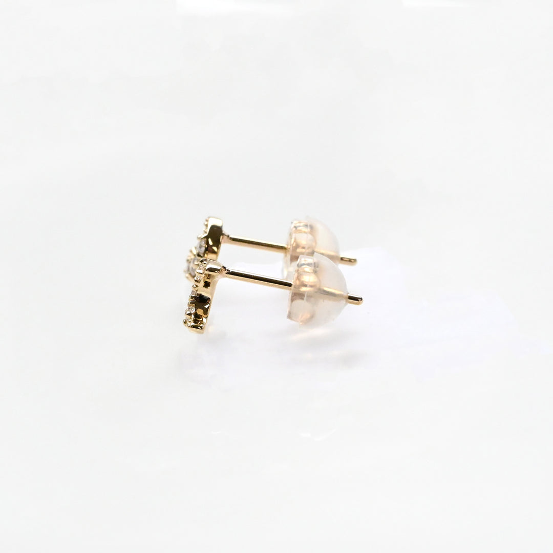 Cookie ダイヤモンド 月 ピアス【K10YG】