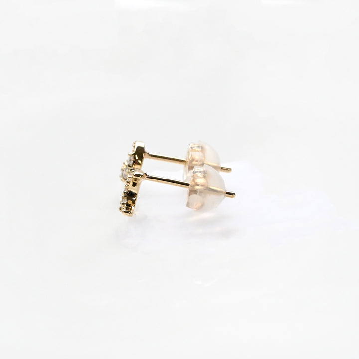 Cookie ダイヤモンド 月 ピアス【K10YG】