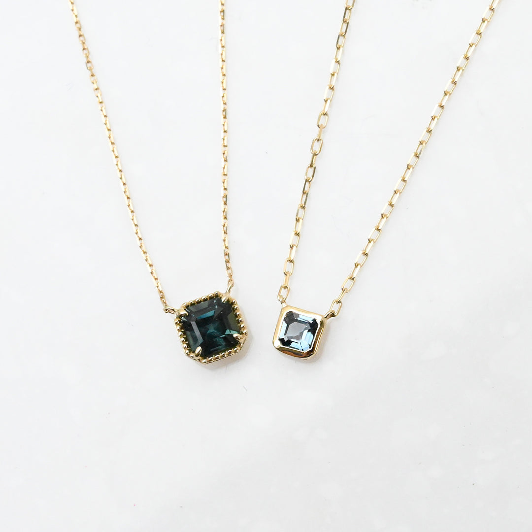 【数量限定】K10YG ティールサファイアネックレス ｜Plume Trait