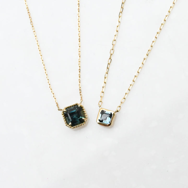 【数量限定】K10YG ティールサファイアネックレス ｜Plume Trait