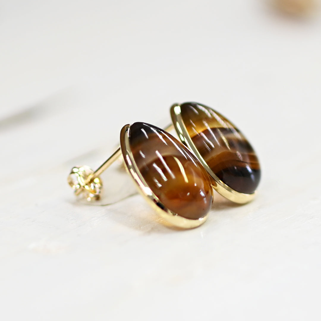 数量限定・1点物 モンタナアゲートピアス【K10YG】25ss – sowi