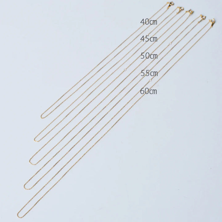 角小豆・チェーンネックレス　0.24　K10YG・K10PG・K10WG・K18YG・K18PG・K18WG