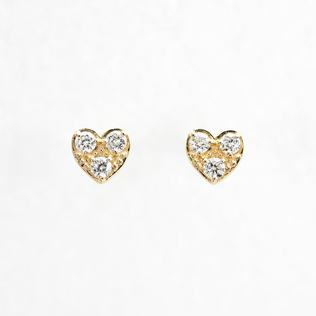 Cookie ダイヤモンド ハート ピアス【K10YG】