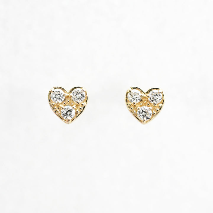 Cookie ダイヤモンド ハート ピアス【K10YG】