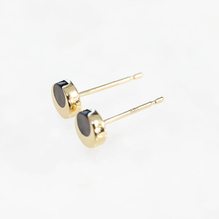 【数量限定】のぼり月　黒蝶貝　ピアス　K10YG
