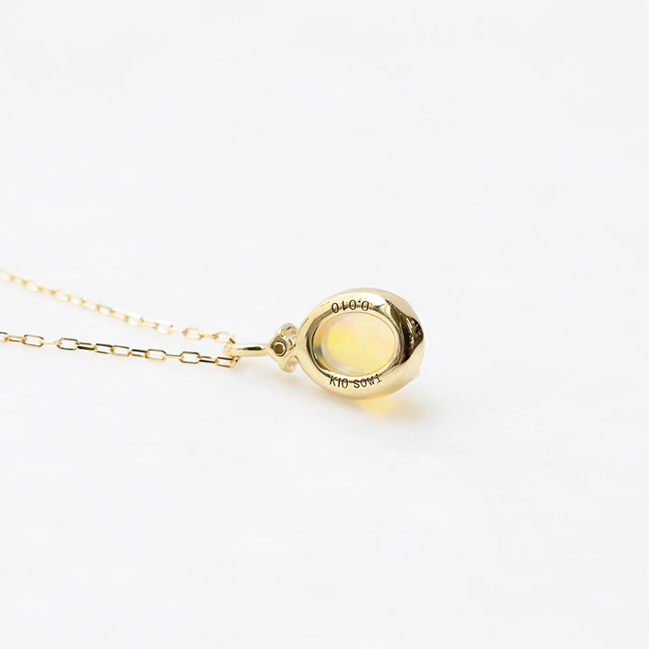 オパール×ダイヤモンド オーバル ネックレス【K10YG】｜Opaline