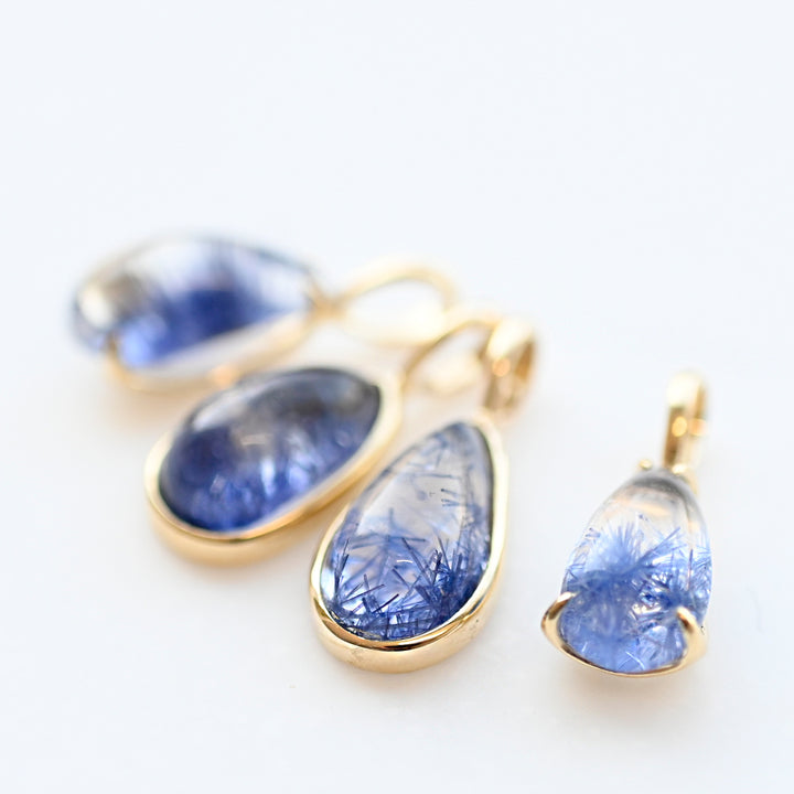 【数量限定】1点物デュモルチェライトインクォーツペンダントトップ②【K10YG】26ss