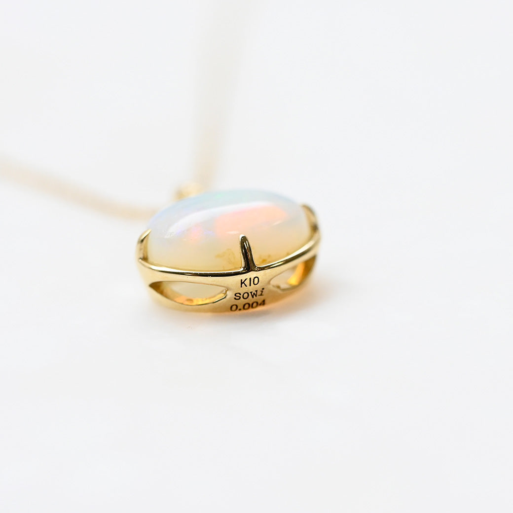 オパール×ダイヤモンド オーバル ネックレス【K10YG】｜Opaline