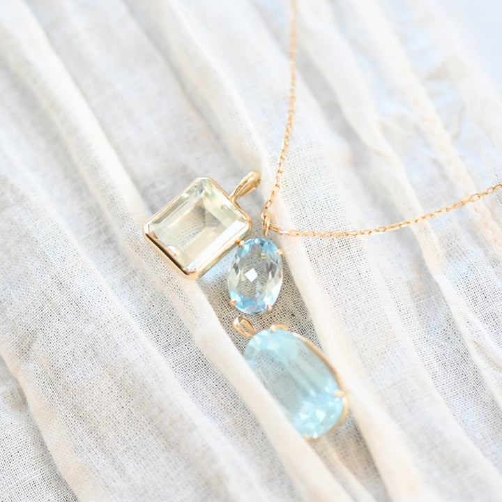 【1点物】アクアマリン ペンダントトップ　オーバル②【K10YG】26ss