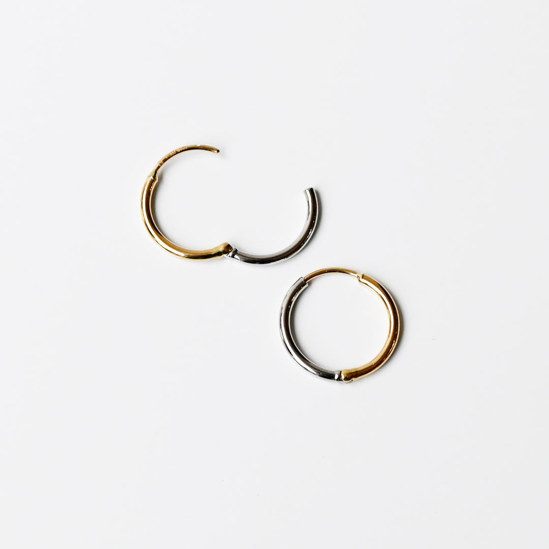 プレーンサークルピアス②【K18×Pt900】26ss