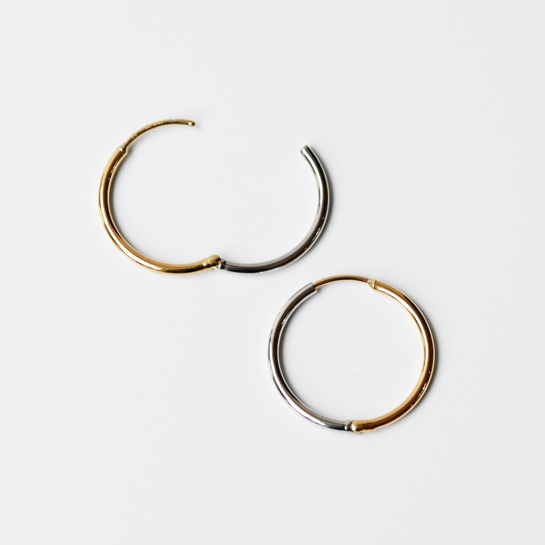 プレーンサークルピアス④【K18×Pt900】26ss – sowi