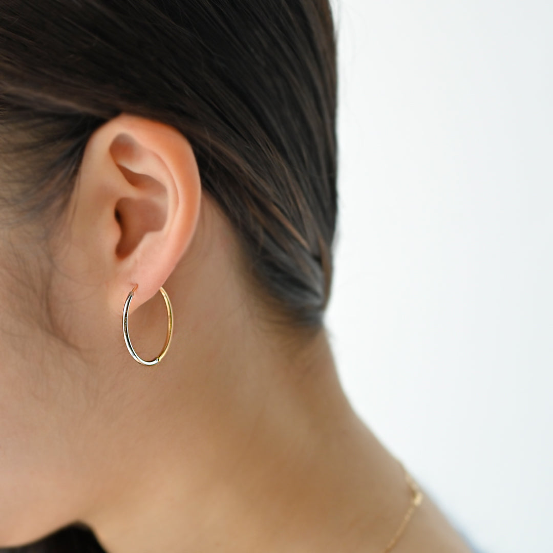 プレーンサークルピアス⑥【K18×Pt900】26ss