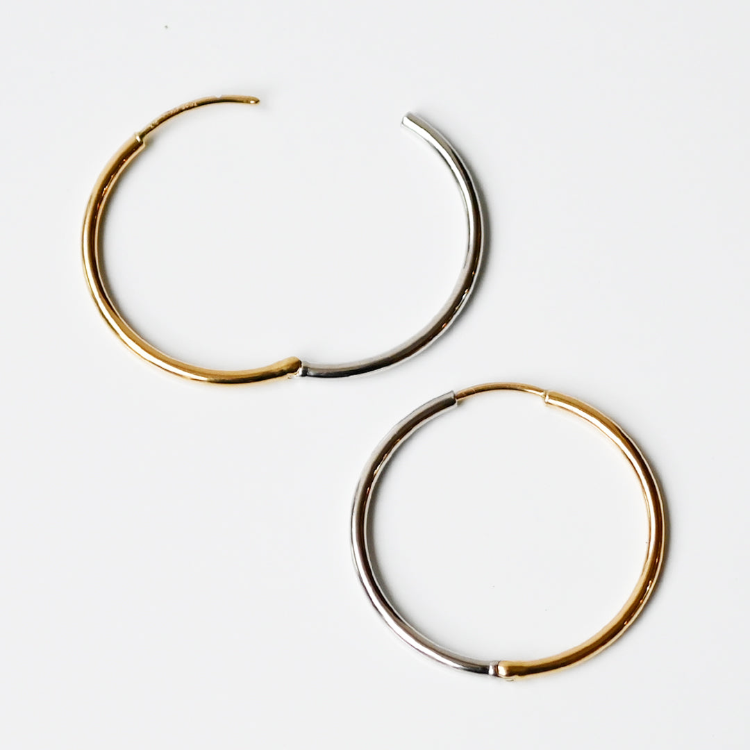 プレーンサークルピアス⑥【K18×Pt900】26ss