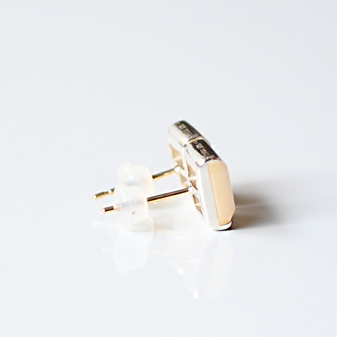 HASUNA K18YG アゲート　アマゾナイト　マザーオブパールピアス Signature ピアス エチオピア産オパール | エシカルジュエリー