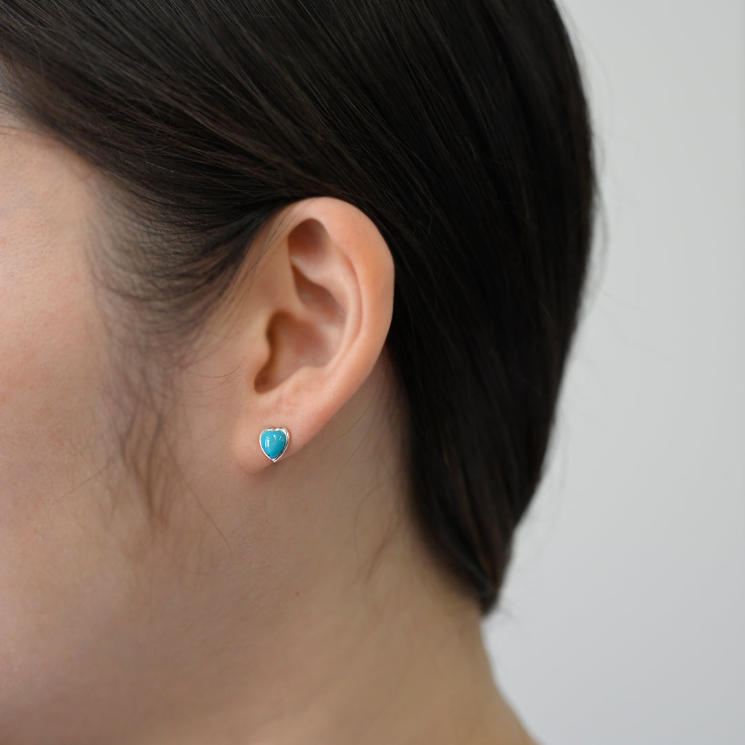 Talat　Turquoise　Heart ピアス　【SV925＋K10YG】26ss