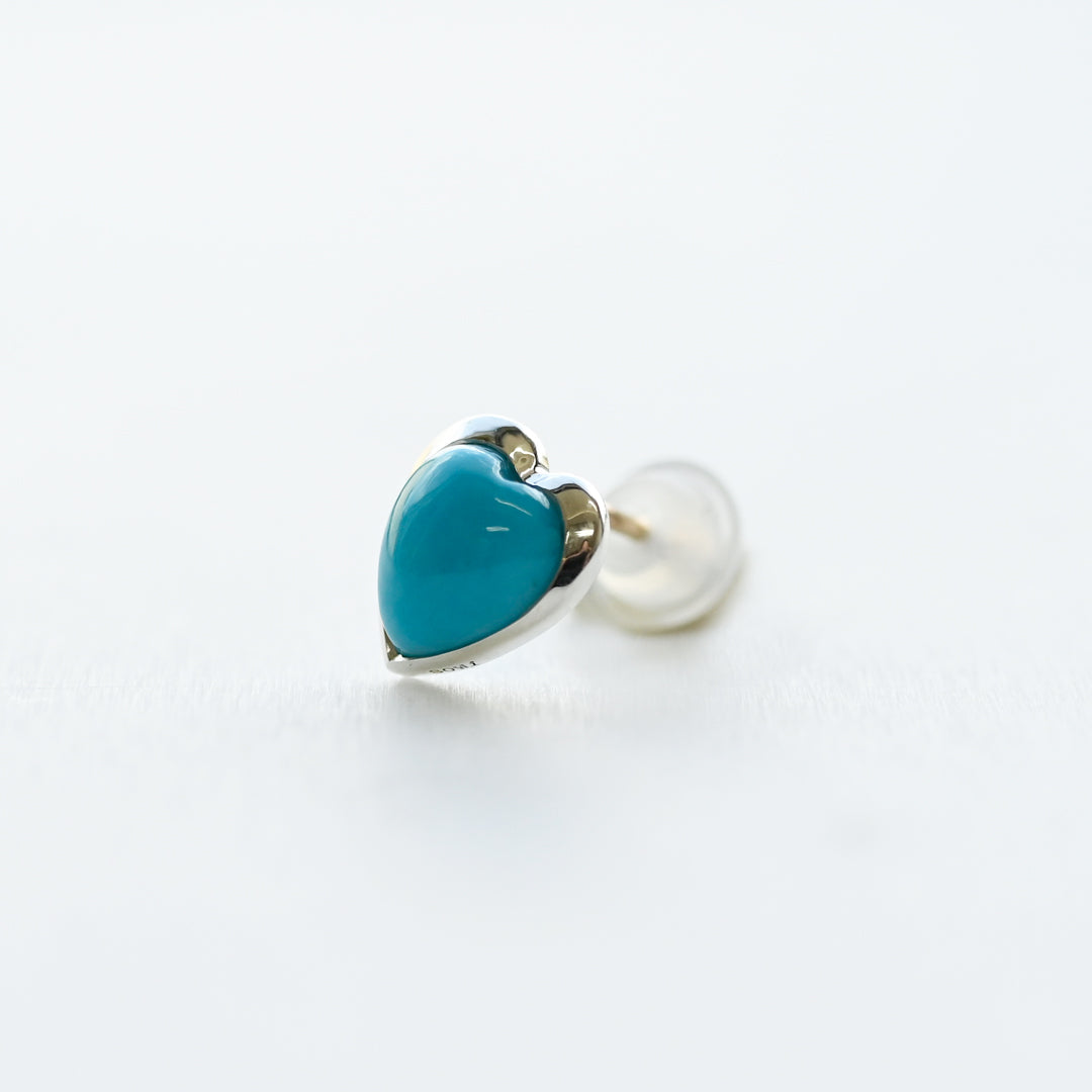 Talat　Turquoise　Heart ピアス　【SV925＋K10YG】26ss