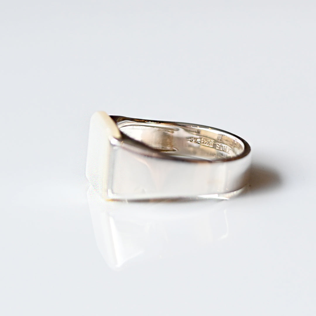 未使用 手彫り シグネットリング silver シルバー ひまわり 指輪 8号 シグネットリング║手彫り最高峰の職人技【K1820 ATELIER