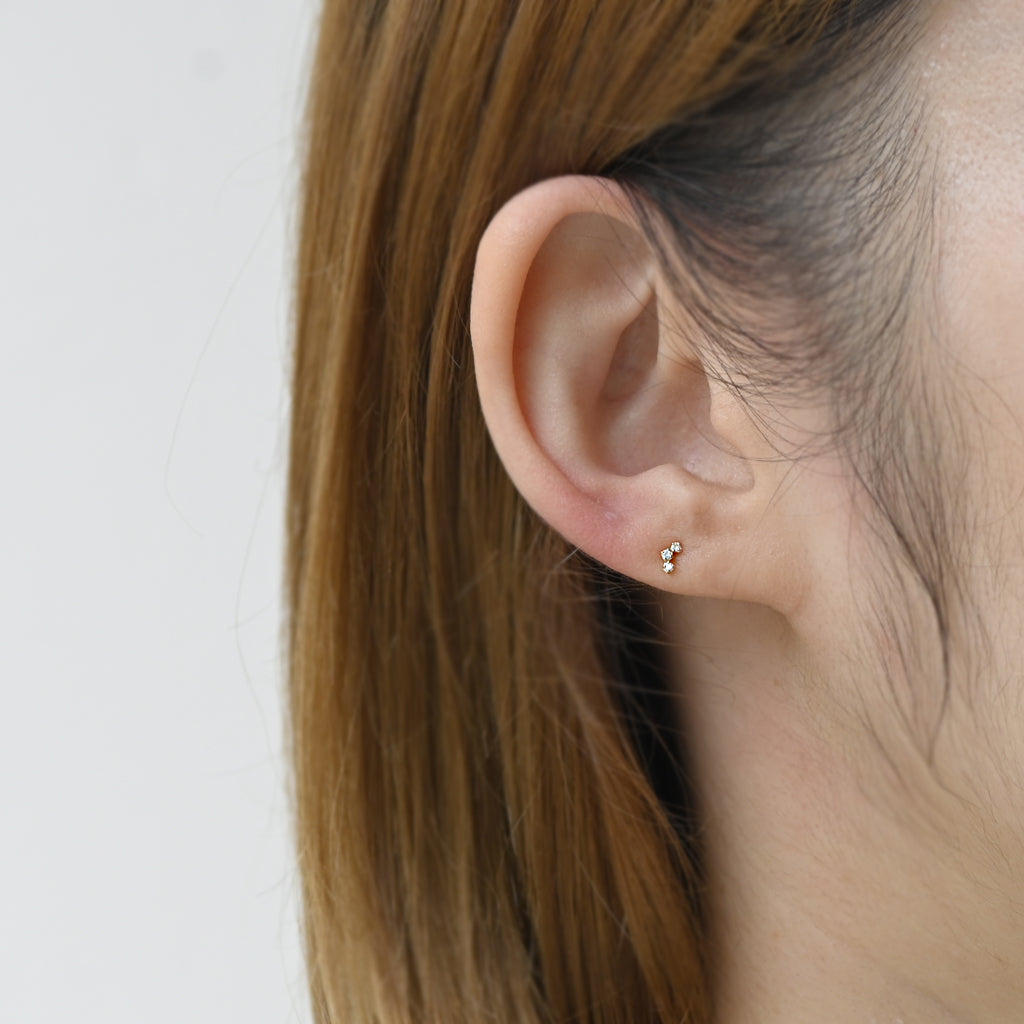 3ピースダイヤモンドピアス【K10YG】24AW