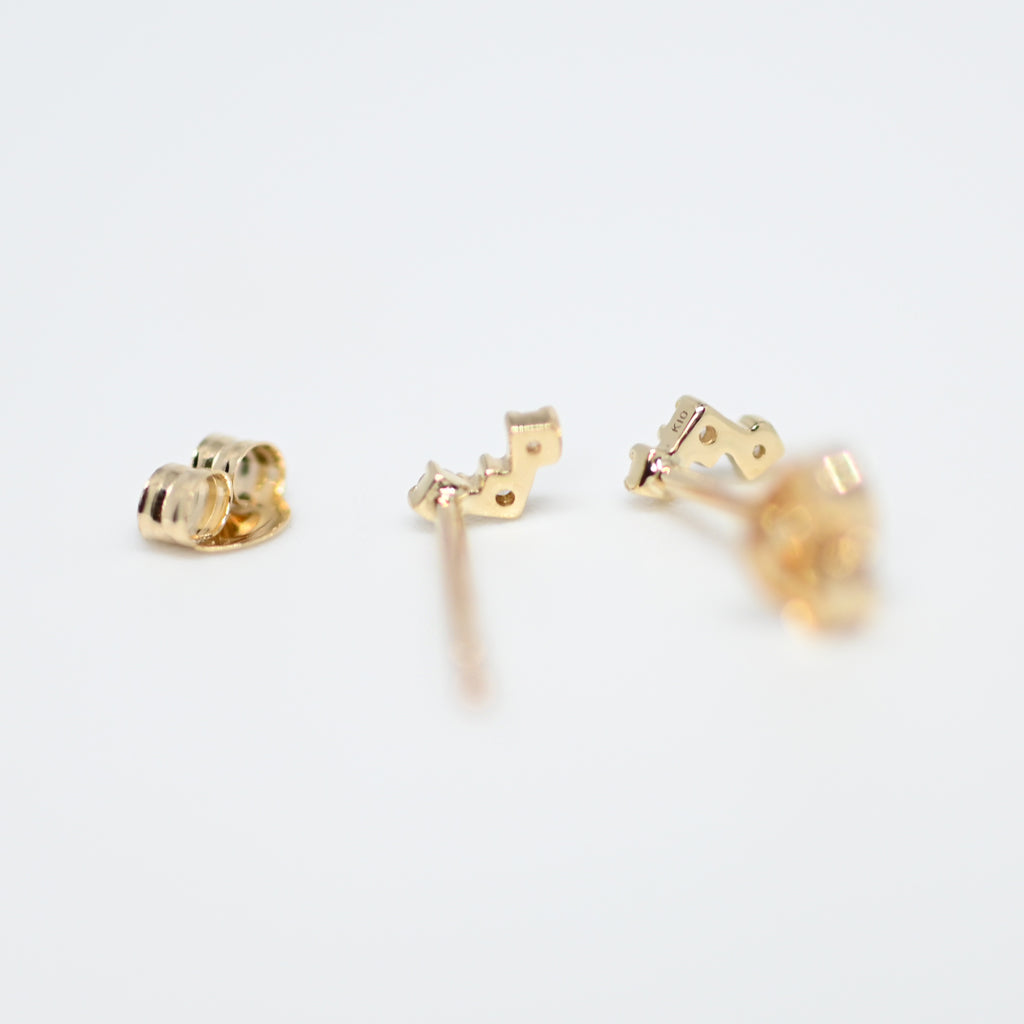 3ピースダイヤモンドピアス【K10YG】24AW