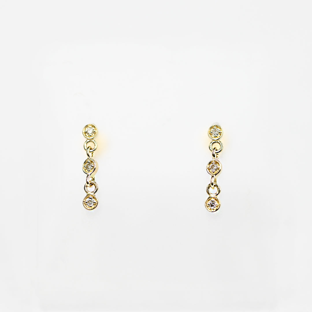 ダイヤモンド3pcピアス【K10YG】26ss