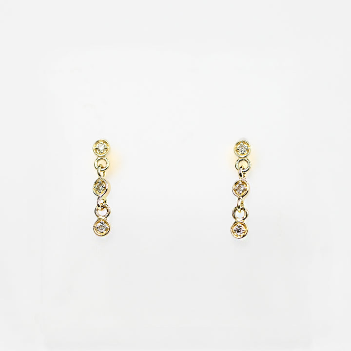 ダイヤモンド3pcピアス【K10YG】26ss