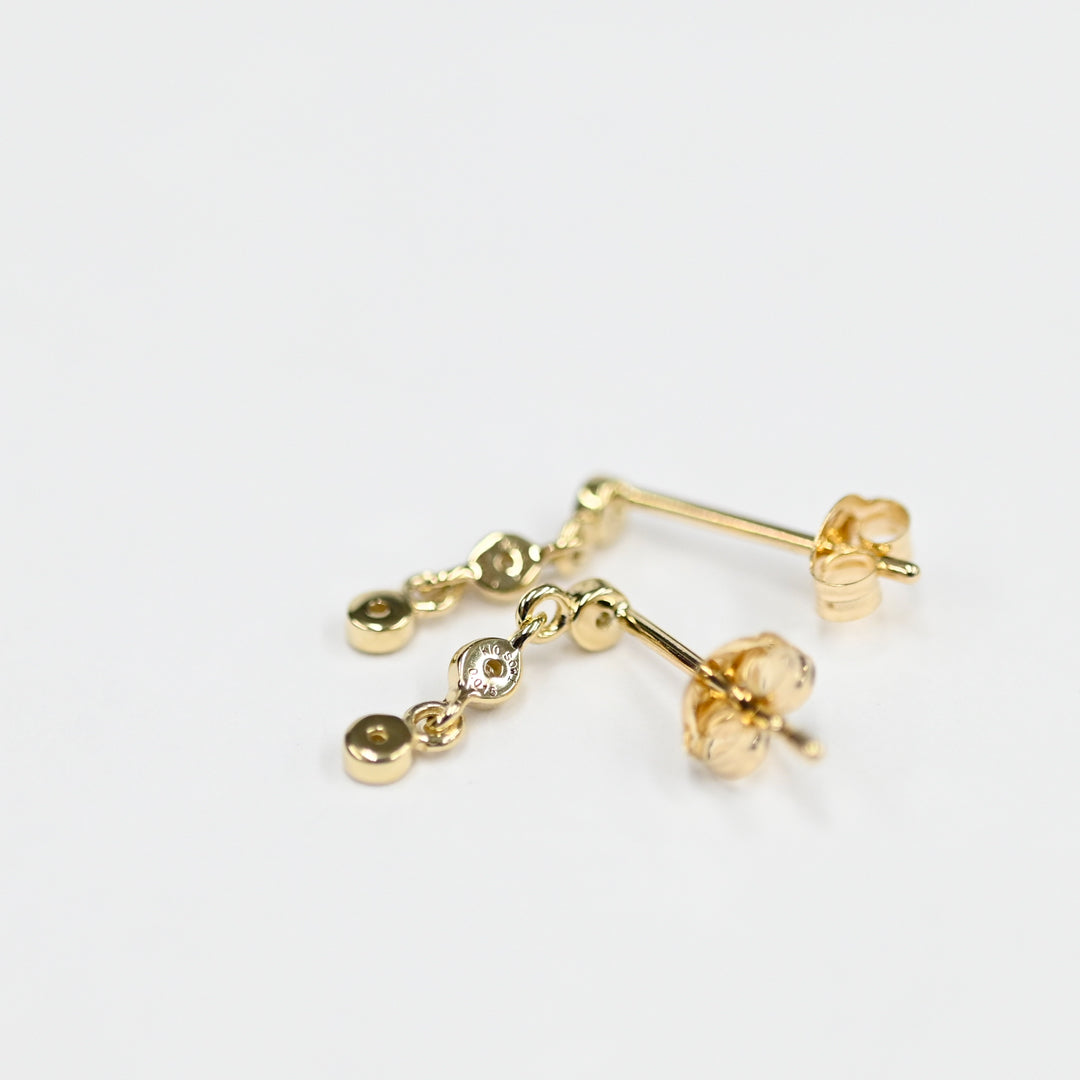 ダイヤモンド3pcピアス【K10YG】26ss