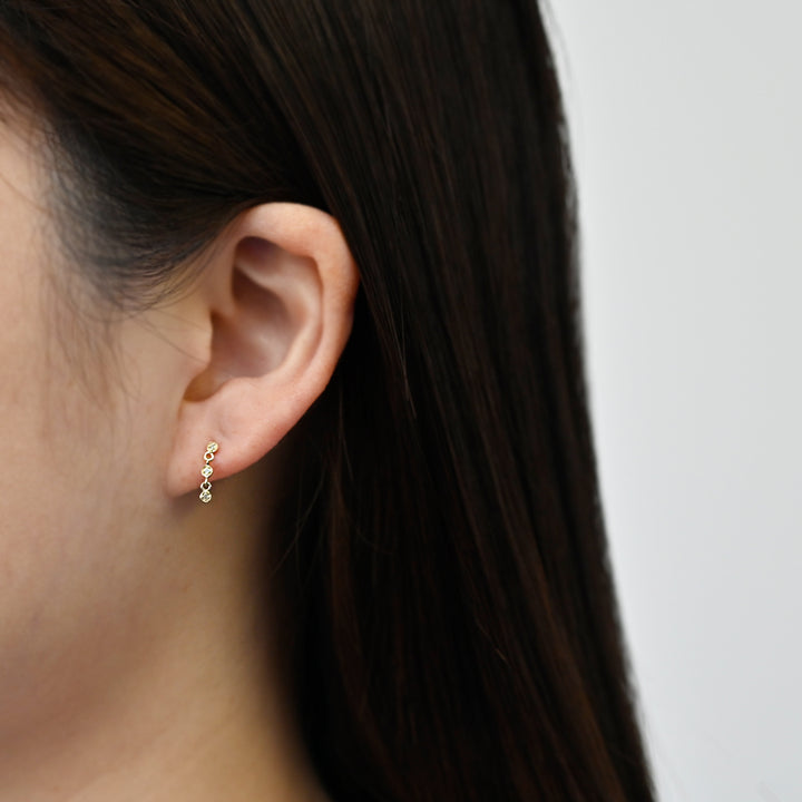 ダイヤモンド3pcピアス【K10YG】26ss