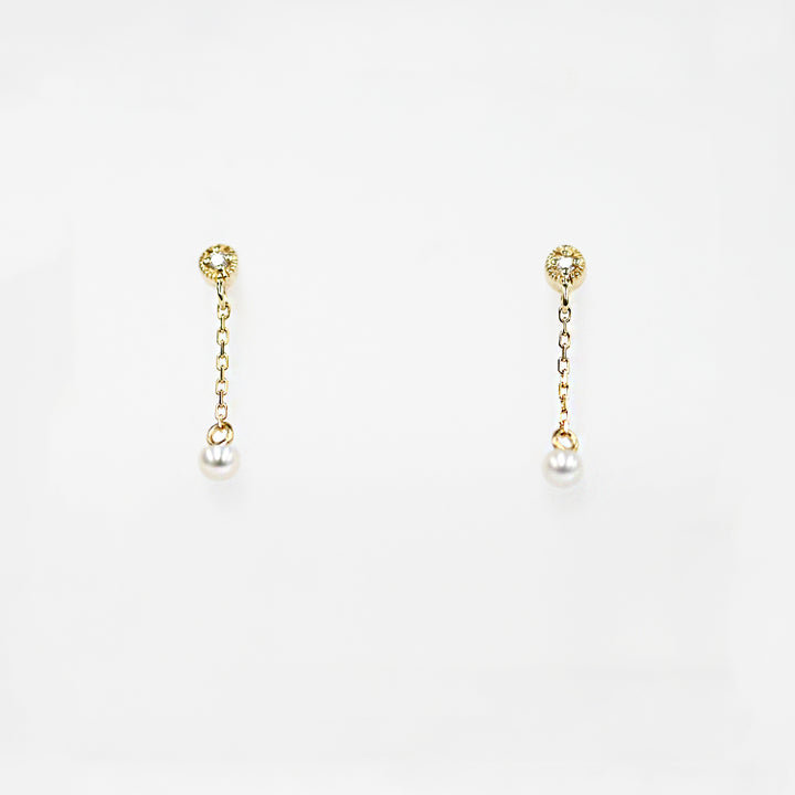 ダイヤモンド×シードパールピアス【K10YG】26ss