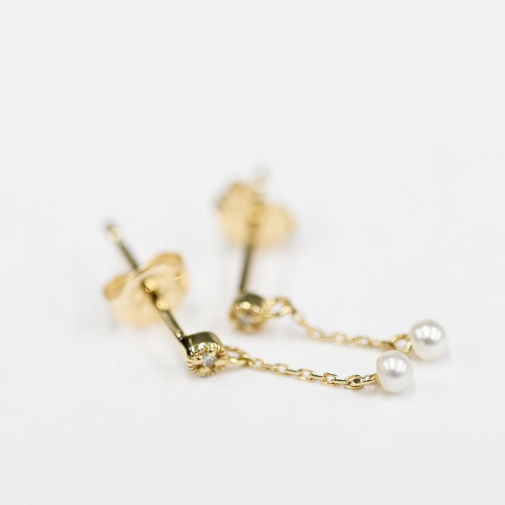 ダイヤモンド×シードパールピアス【K10YG】26ss