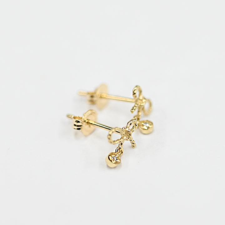 リボンピアス【K10YG】26ss