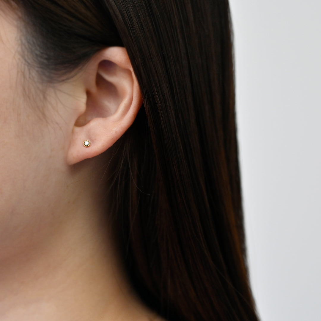 ダイヤモンドミルグレンピアス【K10YG】26ss